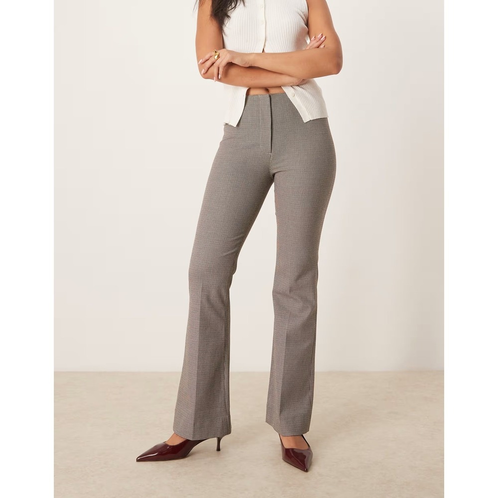Abercrombie & Fitch Curve Love High Rise Slim Boot Houndstooth Pants Size 25/0